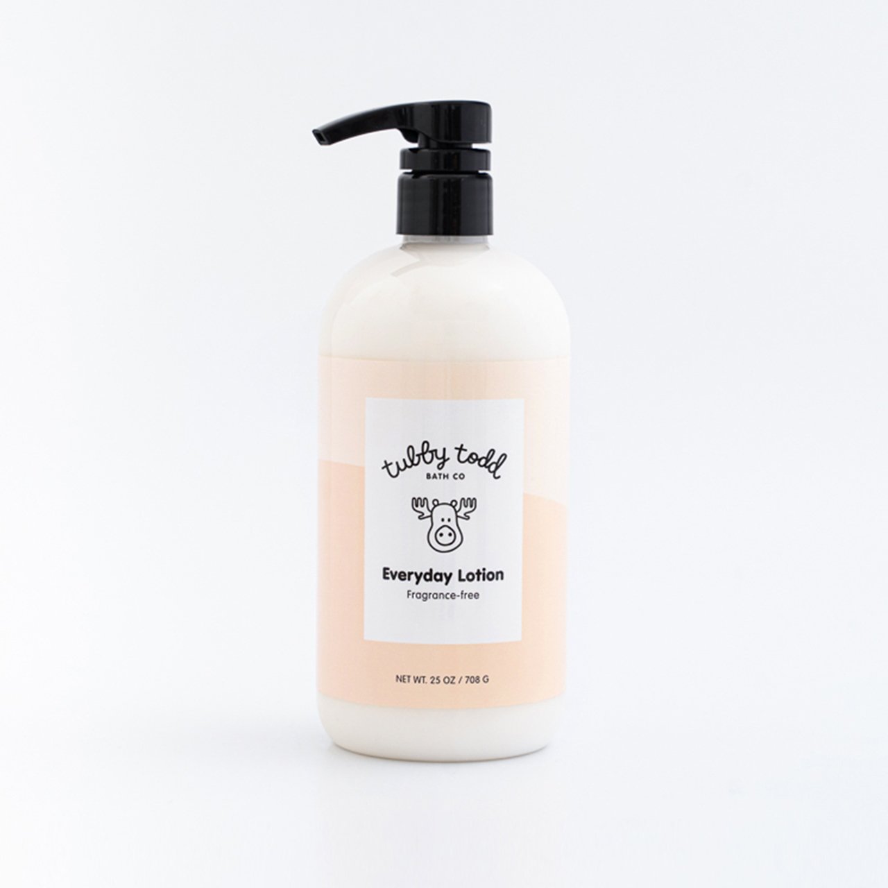 25oz Fragrance Free Everyday Lotion bottle standing on the white background.
